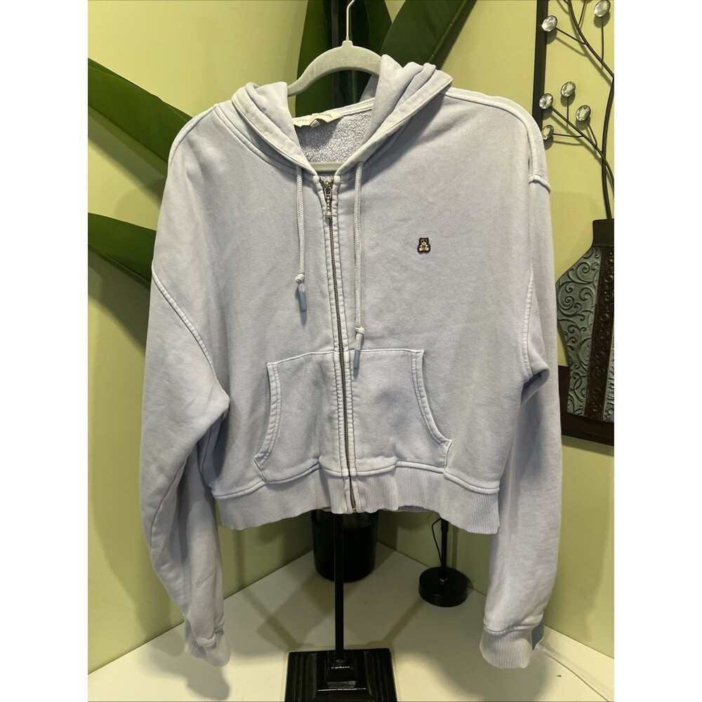 Teddy Fresh Full Zip Hoodie 100% Cotton Fleece Bear Zipper Pull Size L